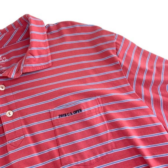 Peter Millar Seaside Wash Striped Short Sleeve Polo 2018 US Open - Picture 4 of 6